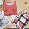 Women's Korean Style Summer Pajama Set - Cute Cartoon Design, Short Sleeve Top, Long Pants, Plus Size