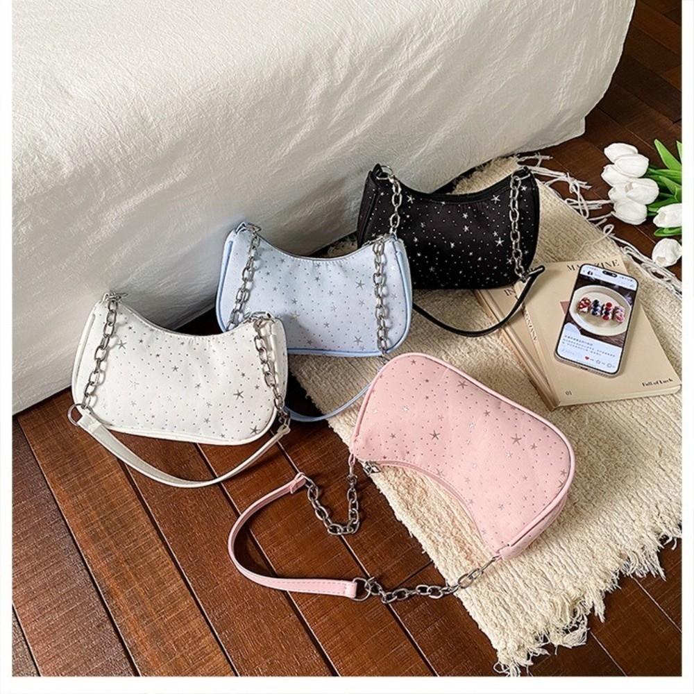 New Lightweight Shoulder Bag Large Capacity with Chain Underarm Bag Women Handbag Crossbody Purse