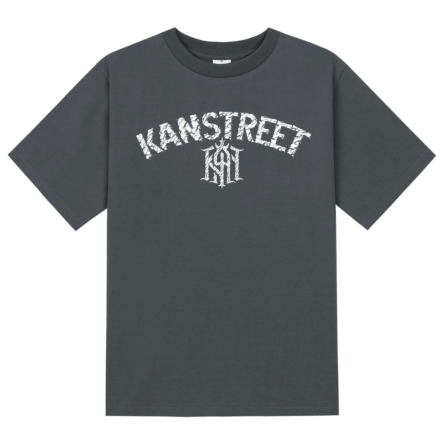 Khan 6312 Ktg0174 Lettering Old Khan Short Sleeve T-Shirt - Gray Gray/L