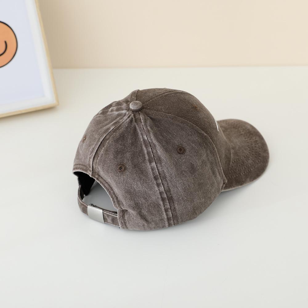 Children's Dinosaur Skeleton Washable Baseball Cap - Spring/Summer Vintage Distressed Style 