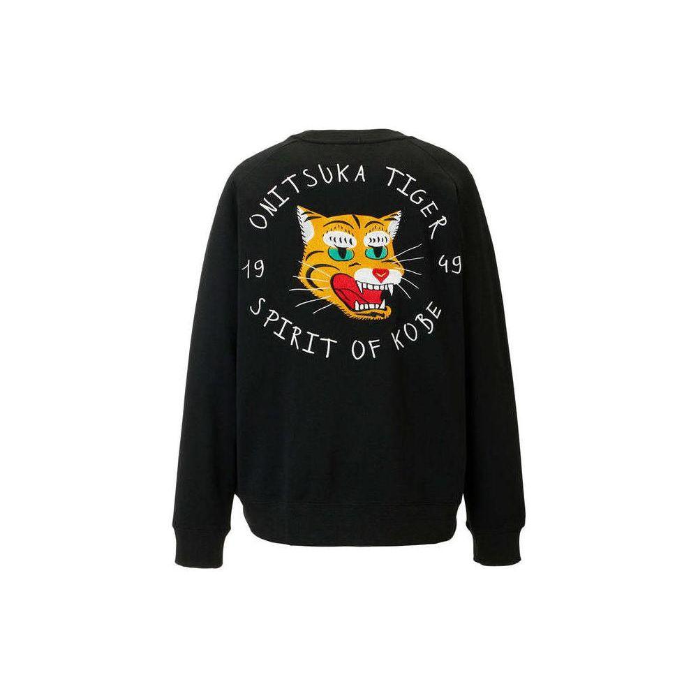 ONITSUKA TIGER Embroidered Crew Neck Long Sleeve Sweatshirt Men Sweatshirt Black 2183B182-001
