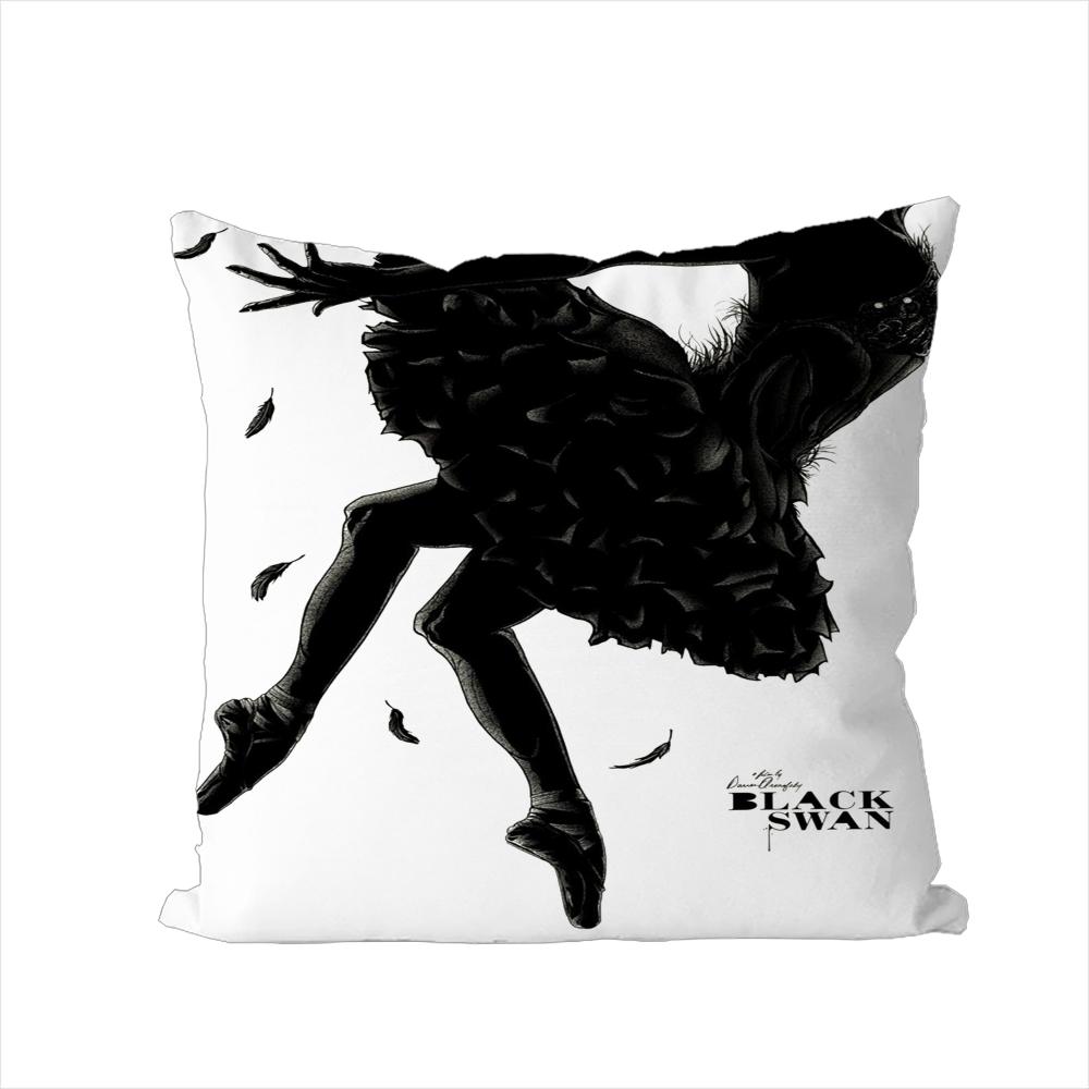 

Black Swan Pillow Case For Car Sofa Decorative Home Doublesided Print Plush Square Throw Pillow Cushion Cover 30x30cm