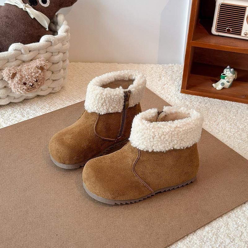 

Зимние детские утепленные флисовой подкладкой сноубутсы для девочек, нескользящие ботинки на мягкой подошве, хлопковые ботинки, теплая хлопковая обувь для мальчиков 34 хаки