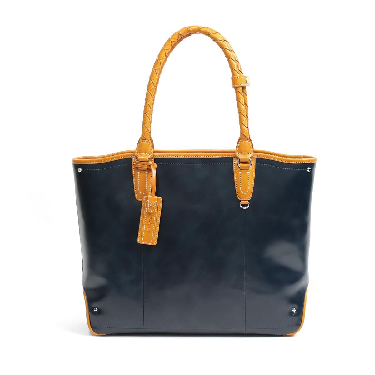 

Kiefer Neu Caio Beautiful Irregularly Dyed Leather Tote KFN16011C Blue Bag, Slim, (Dark & Camel)