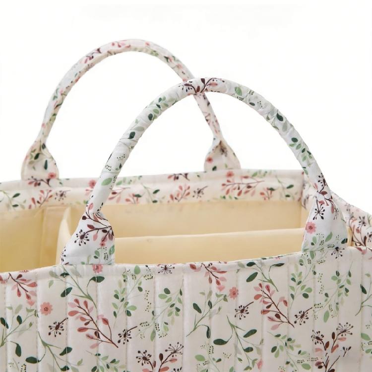 Floral Diaper Organizer Basket Practical Design For Neatly Storing Infant Supplies Diaper Basket Basket