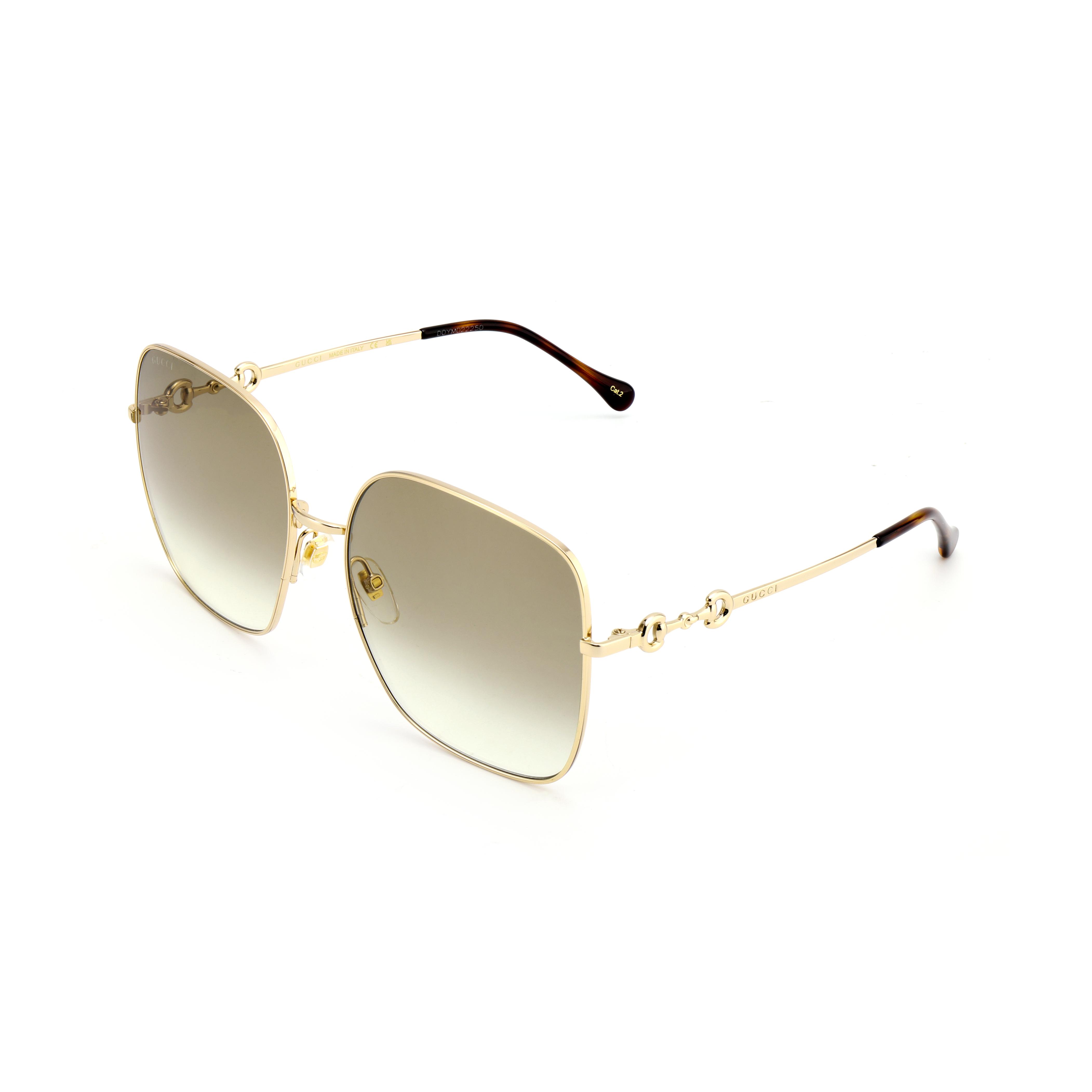 Gucci Horsebit Series Side Letter Engraving Vintage Square Sunglasses Women sunglasses Brown GG0879S-002 Dust Bag+Eyeglass Case (Random Color)