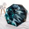 Oceanic Elegance: Mystical Sea Goddess Wall ArtUmbrella, Portable 3-Fold Compact Umbrella,Christmas Gift ES660