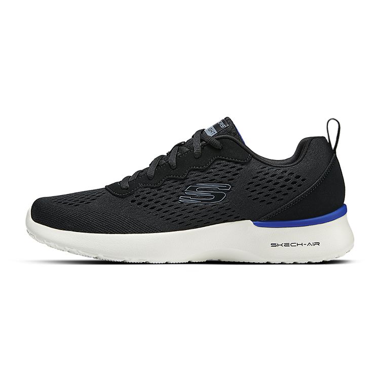 Skechers Skech-Air Dynamight Men Black Blue Low Top Walking Shoes Lightweight Cushioning Retro 232291-BKBL 39.5