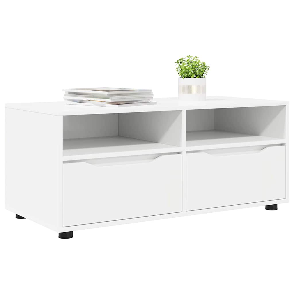 TV Cabinet with Drawers White 100 x 48 x 43 cm Engineered Wood