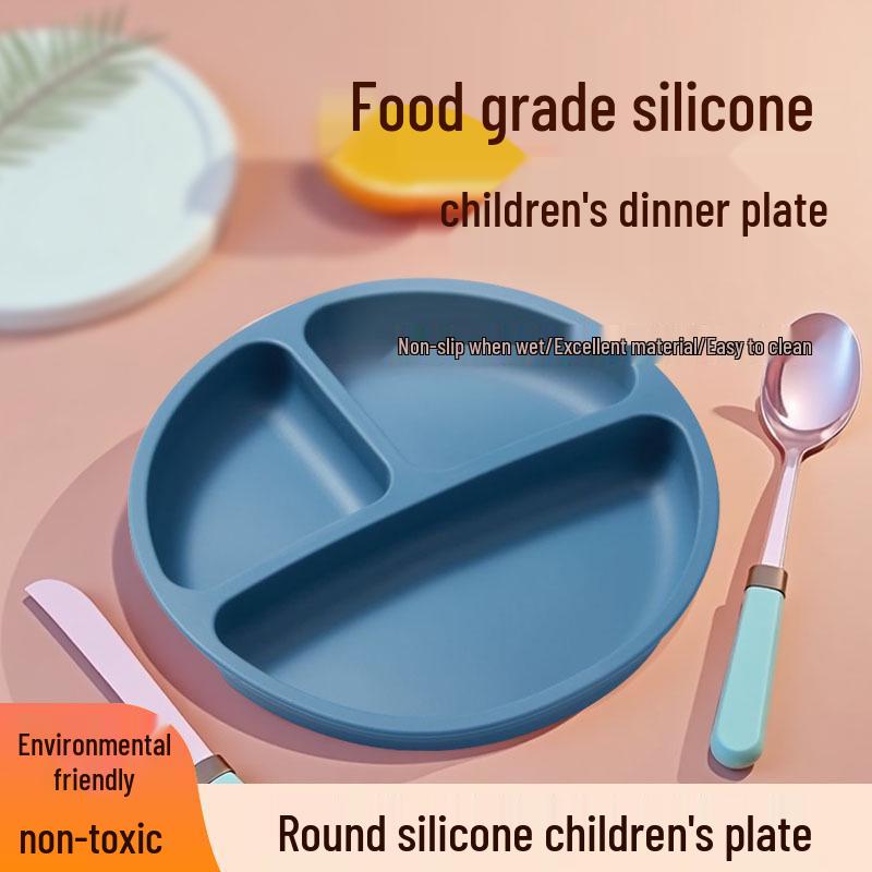 

Детская силиконовая тарелка на присоске с секциями для обучения самостоятельному кормлению