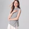 Snowforte Women's Silk Blend Sleeveless Ruched Knit T-Shirt