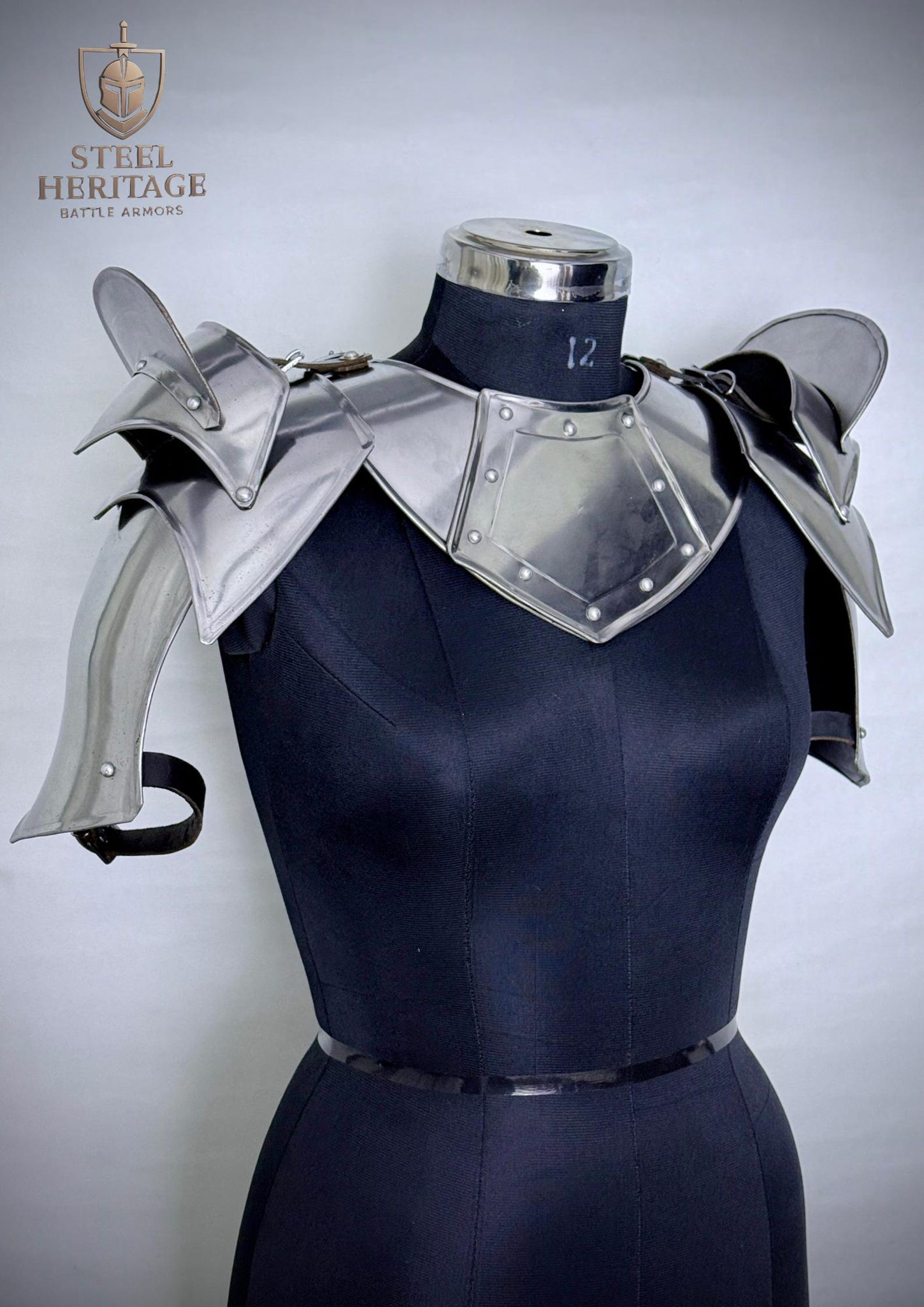 Medieval Knight Costume Gorget & Shoulder Set for LARP Cosplay Renaissance Festival