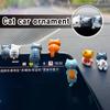 6pcs/Set Cute Mini Cat Ornament Car Center Console Decoration Ornaments Auto Dashboard Decoration Car Accessories
