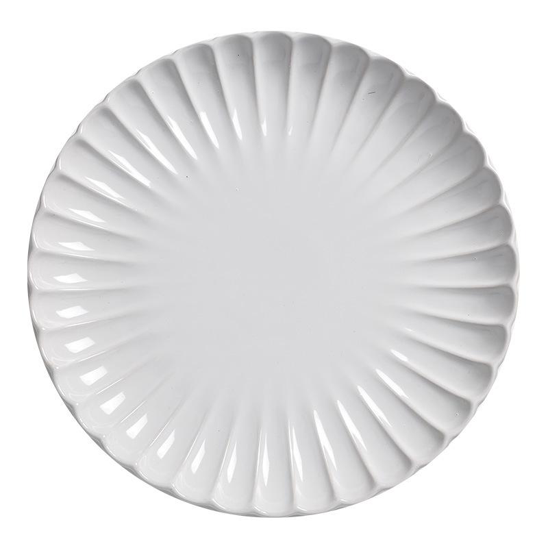 Simple Style Ceramic White Plate, Household Tableware Creative Dish Plate, High-End Western Dish Plate, Slight Flaws