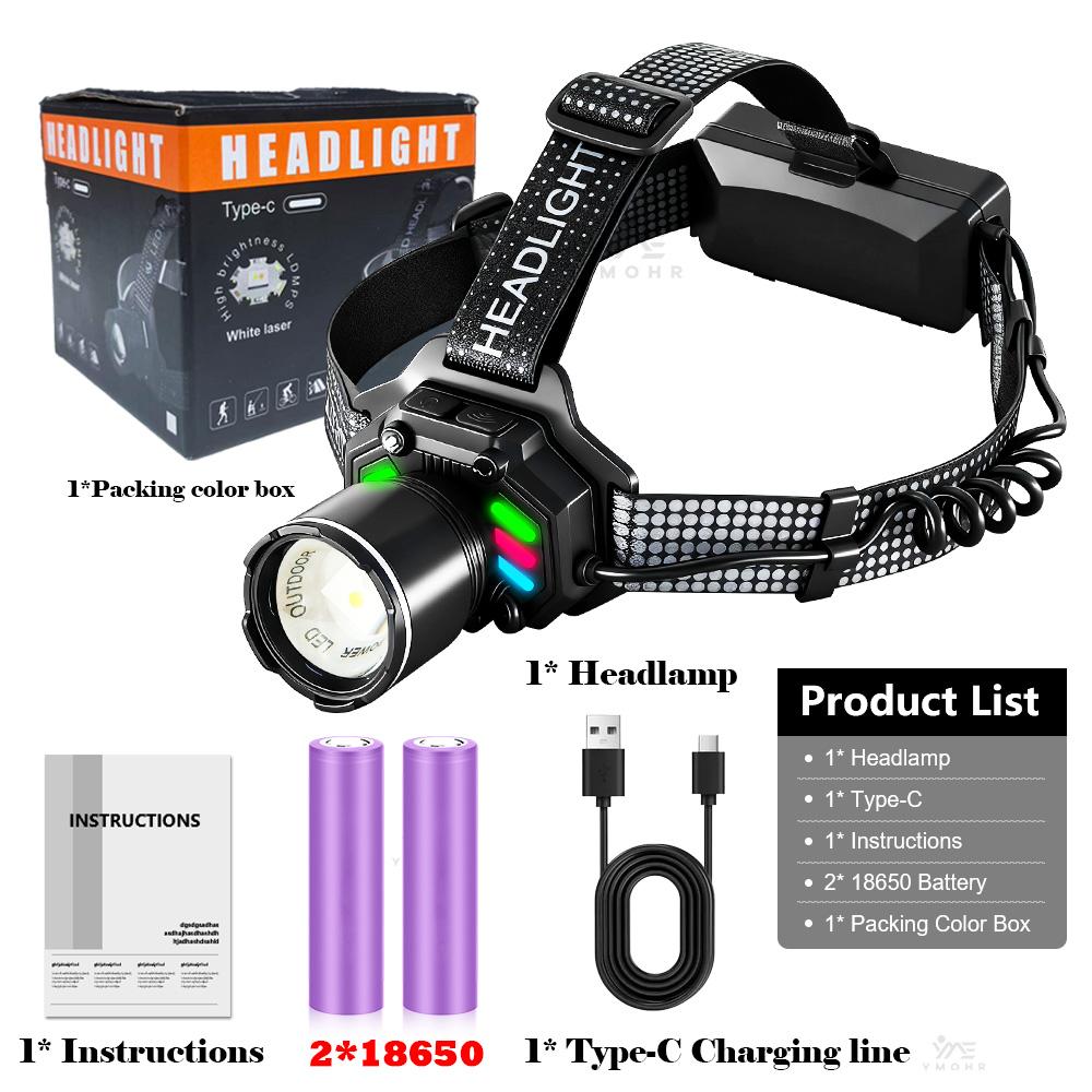 20000000LM Working Light Rechargeable LED Headlamp18650 High Power Flashlight Camping Lantern Outdoor Equipment Head Torch Light