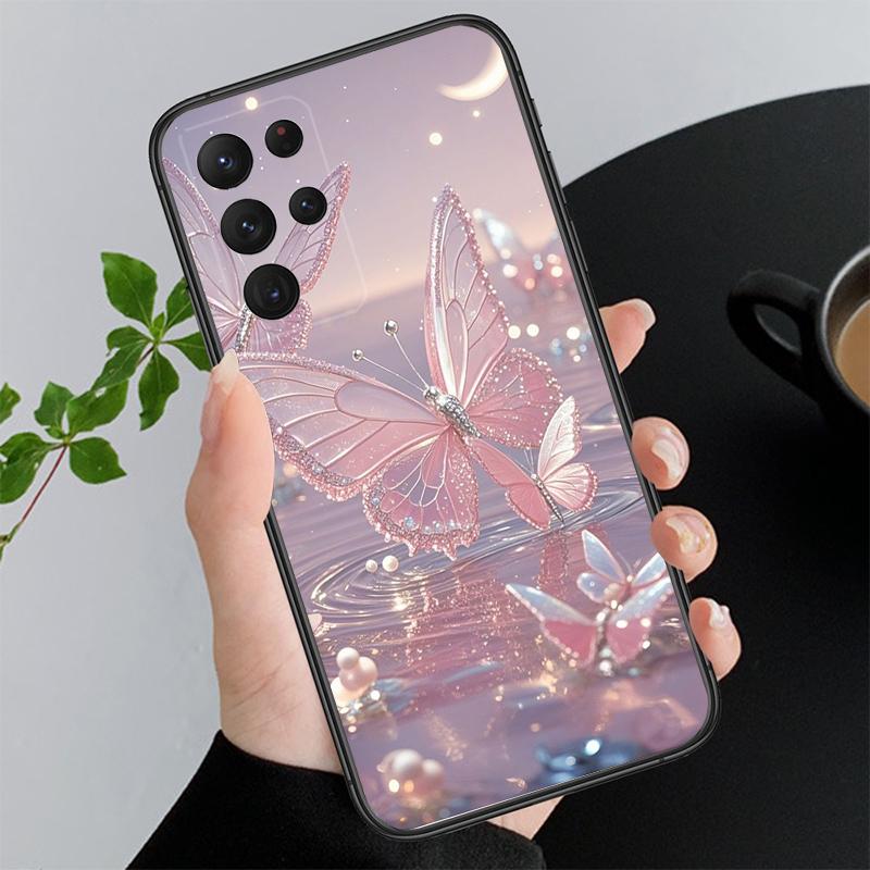 

Pink Butterfly Phone Case For Samsung A55 A16 A56 A36 A35 A15 A53 A54 A33 A34 A25 A05S A52 A52S A14 A24 A26 A71 A15