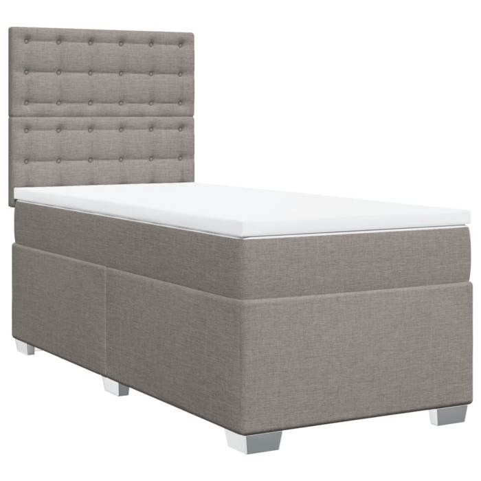 VidaXL Bed Slat Base with Mattress Taupe 80x200 Cm Fabric, Bed, Platform Bed, Panel Bed, Bedroom Furniture 3292633
