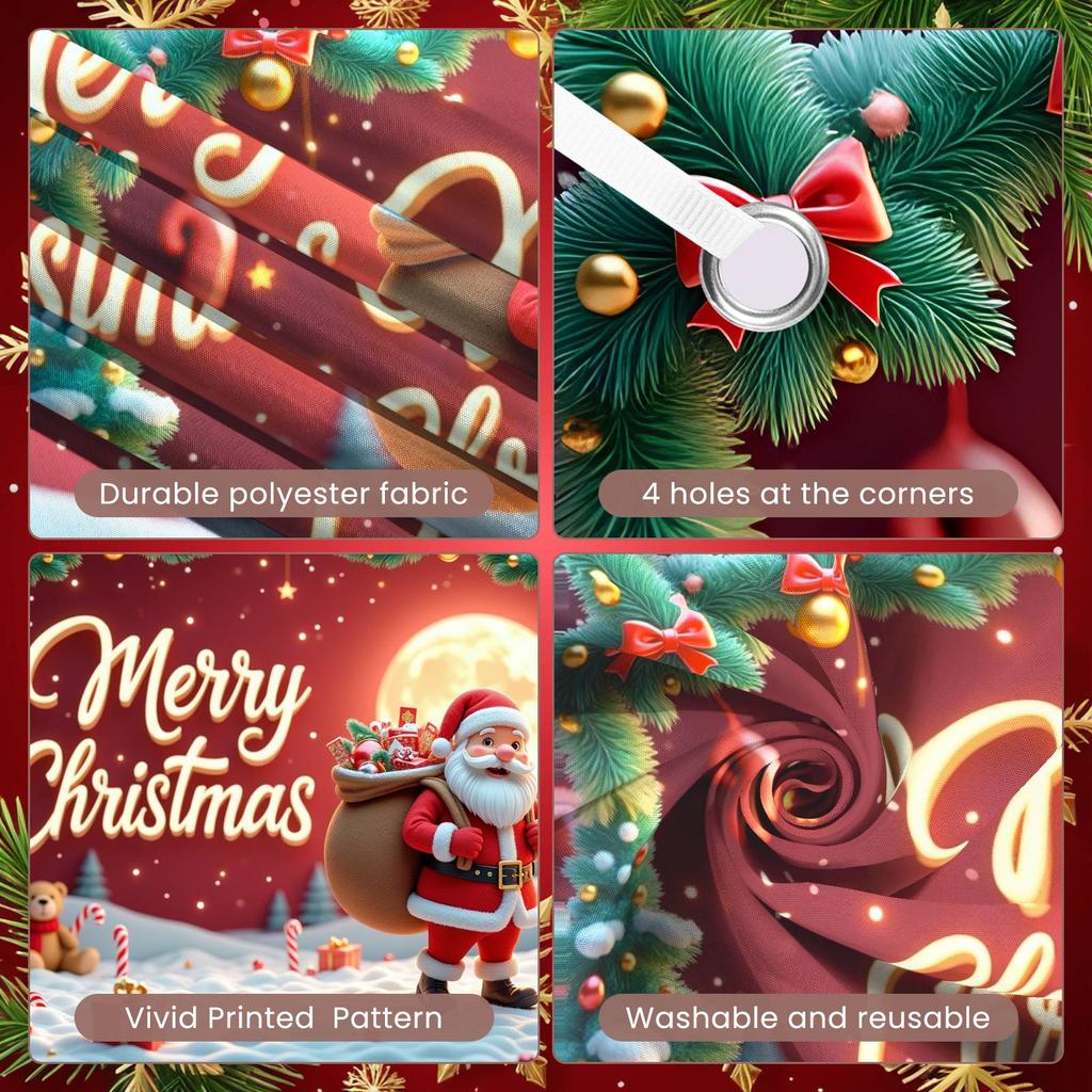 Merry Christmas Banner Gold Decorations Christmas Banner Winter Banner Festive For Mall Decoration Festive Decoration Christmas