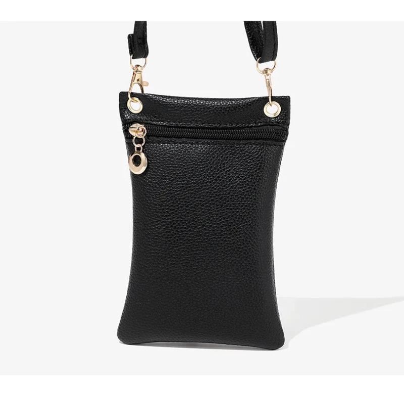 Damska torba na telefon typu crossbody z PU, wzorem Litchi, długi pasek na ramię, pojedyncza torba na ramię, spersonalizowany modny portfel i torebka
