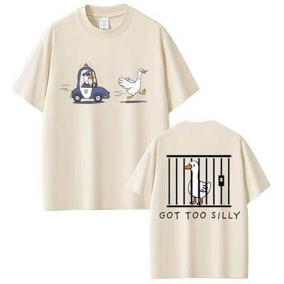 Příliš hloupá husa Vtipné meme Grafické tričko Pánské Dámské Ležérní Bavlna Vintage Krátký rukáv Nadměrné Tričko Streetwear Unisex