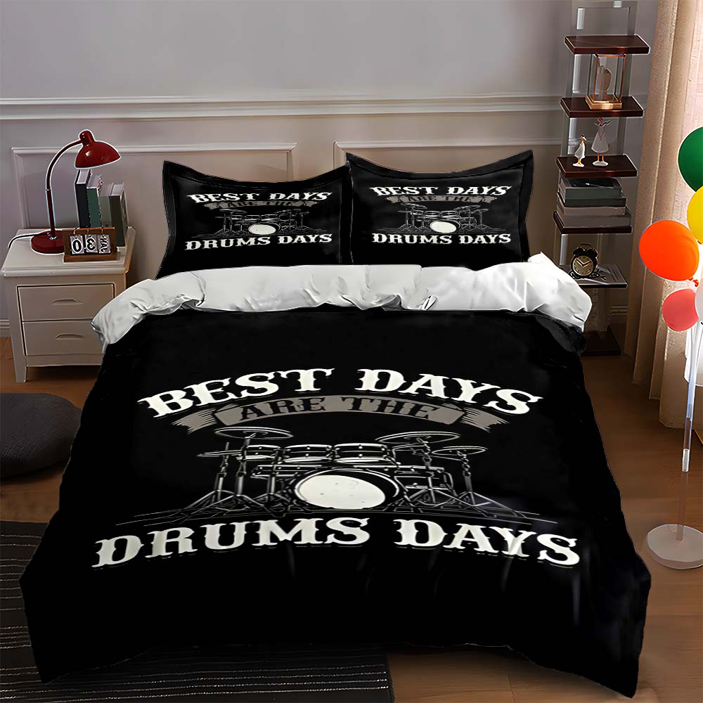 

Drum kit graphic. Bedding Duvet cover sets Duvet covers Pillowcases gifts (1 * Duvet Cover 2 * Pillowcases, without duvet insert) 135x200cm