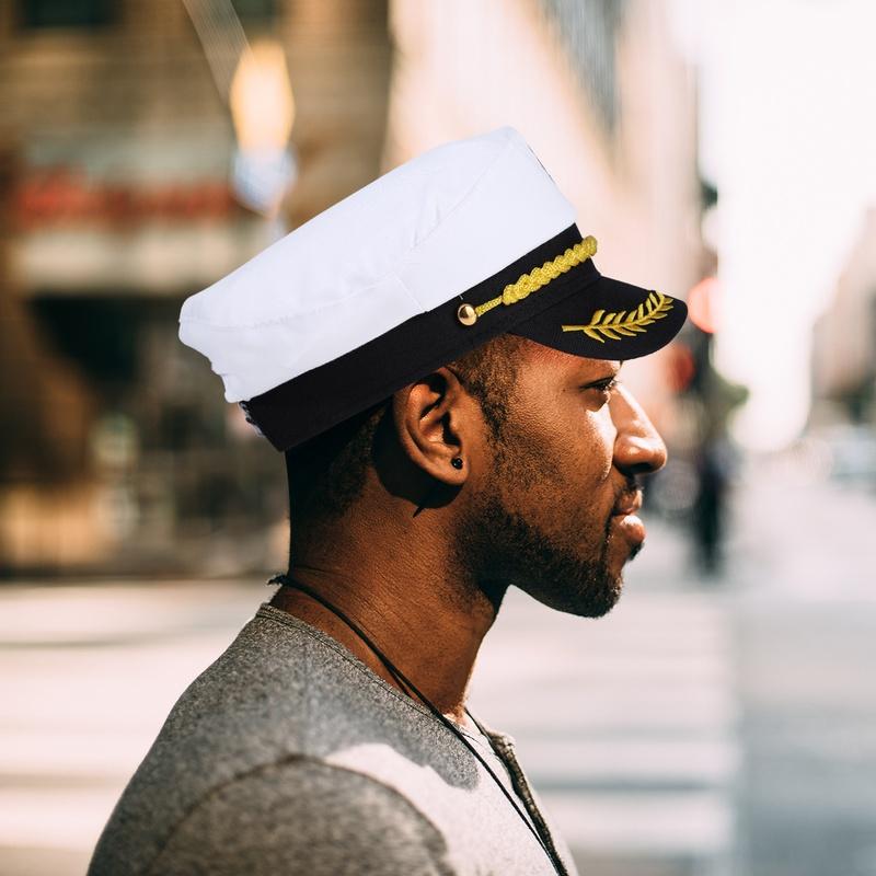Marineblau Marine Erwachsene Yacht Militärhüte Boot Skipper Schiff Matrose Kapitän Kostümhut verstellbare Kappe Admiral für Männer Frauen LS