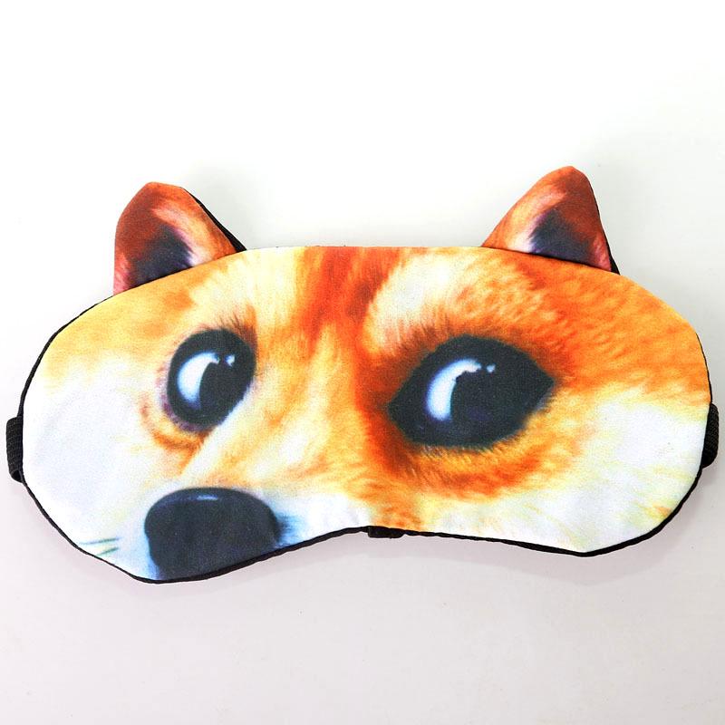Cute Cat Dog Sleep Mask Natural Sleeping Eye Shade Cover Eye Mask Soft Blindfold Eye Patch Sleep Eyeshade Eye Cover