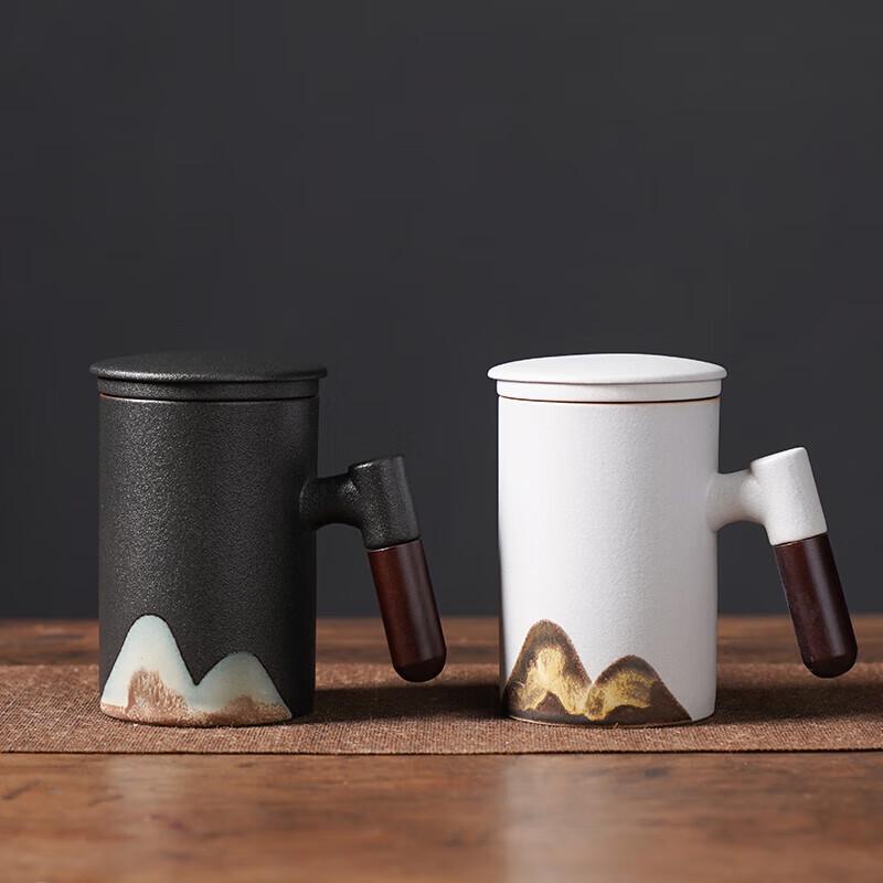 Wushiyuan Ceramic Tea Set with Wooden Handle Cups and Tea Caddy