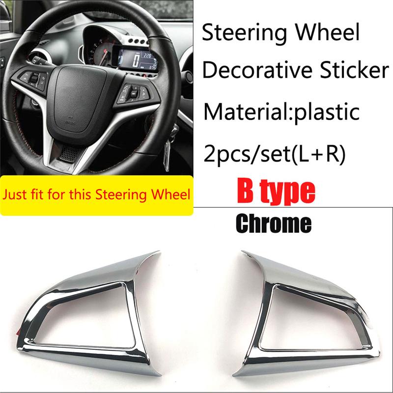Car Accessories Interior Steering Wheel Decoration trim Case sticker For Chevrolet Orlando Cruze Trax Aveo Sonic Onix Cobalt