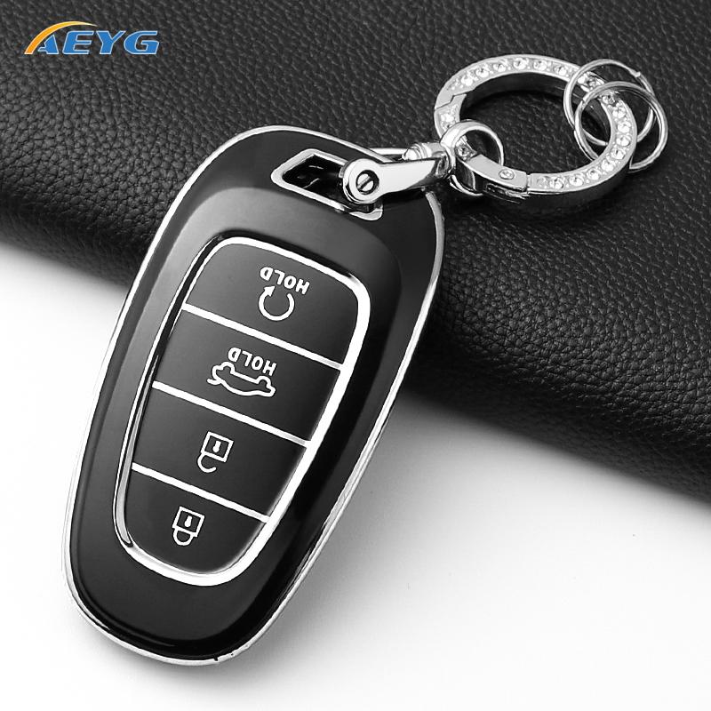 Fashion Soft Tpu Car Key Case Cover Shell For Hyundai Santa Fe Tucson Nexo Nx4 Atos Prime Solaris Key Fob Accessories