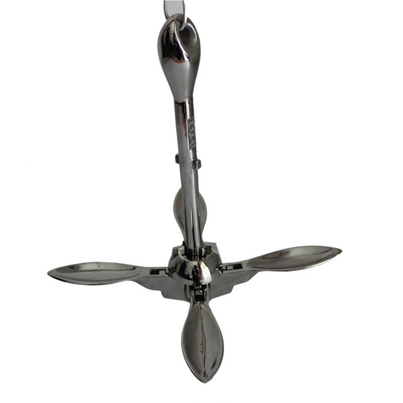 Marine Boat Yacht Accessories 1.5kg Boat Folding Grapnel Anchor 316 Stainless Steel 3.3Lb Anchor Marine Yacht