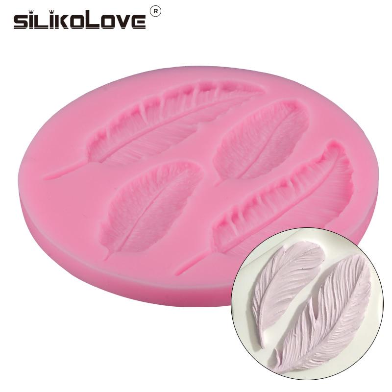 Moule en Silicone plumes d'oiseaux chocolat bricolage fondant décoration de gâteau bordure en dentelle outils de cuisson de cuisine
