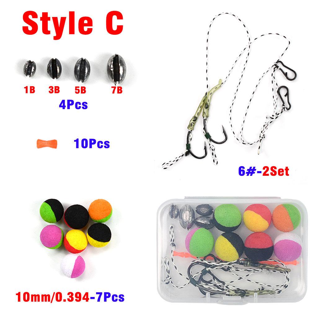 24Pcs/Box Floating Carp Bait Pop Up Boilie Fishing Bait with European Carp Fishing Ball Bait Wire Set Hooks Carp Fishing Tackles