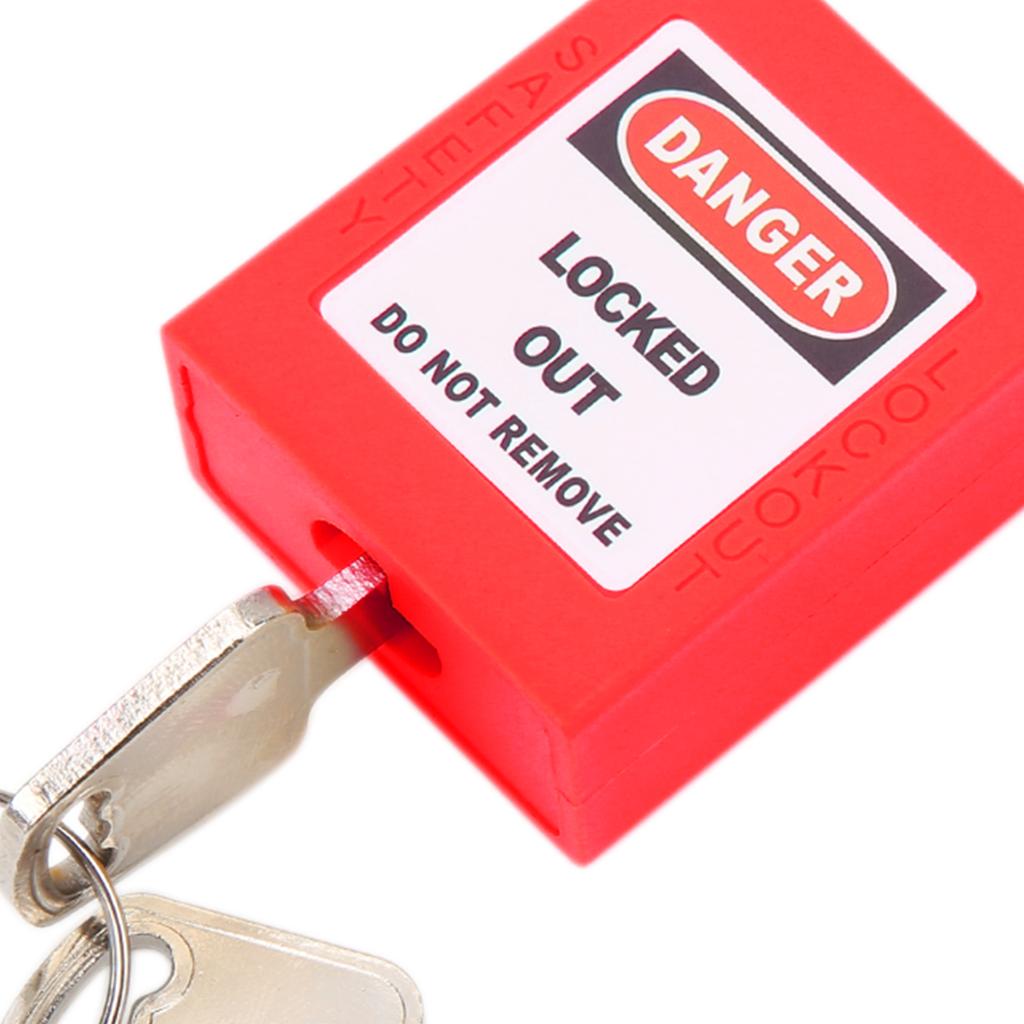 5 Sets 38mm Lockout Lock Insulation LOTO Nylon PA Steel for Nuclear Energy Logistics Transport