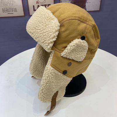 Men's and Women's Goggles Lei Feng Hat Windproof Outdoor Ski Hat Thickened Ear Protection Flight Hat Northeast Warm Hat