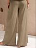 Versatile Two-Piece Set: Round Neck Sleeveless Top & Wide-Leg Pants - Casual Solid Color Ensemble
