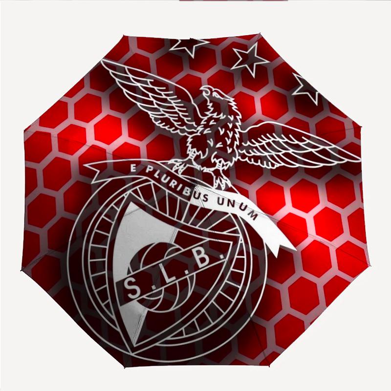 Benfica FC Fashionable Automatic Opening/Closing Folding Umbrella. Portable and Foldable, Ideal for Gift, Travel, and Daily Use.