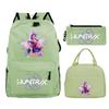 Animation Cartoon Printing Trend Student School Bag Lunch Bag Stationery Pencil Bag Combination Three-Piece Set