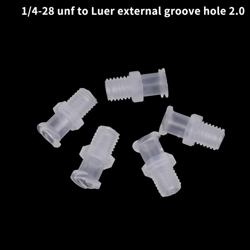 Luer závit 1/4-28Unf M6 M5 Adaptér PP Plastový Vzduchový Ventil Trubice Dávkování Lepidla Subbalení Stříkačka Tělo Spojka