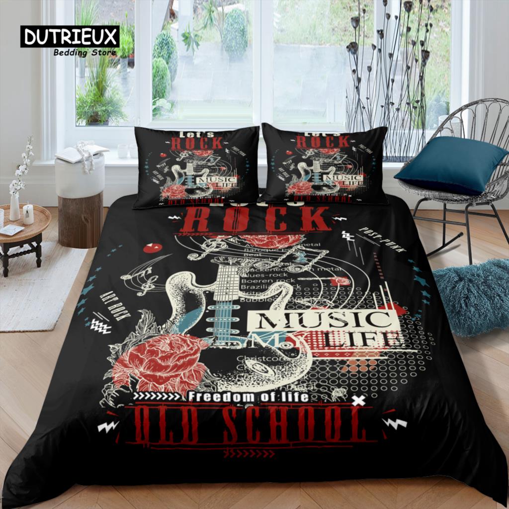 Home Living Luxury 3D Cello Music Print Bedding Set Duvet Cover Pillowcase Kids Bedding Set Queen and King EU/US/AU/UK Size