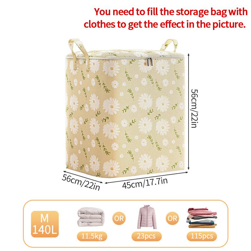 Foldable  Clothes Storage Bag Wardrobe Quilt Clothes Organizer  Non-woven Large Capacity Wardrobe Clothing Organizer Pouch