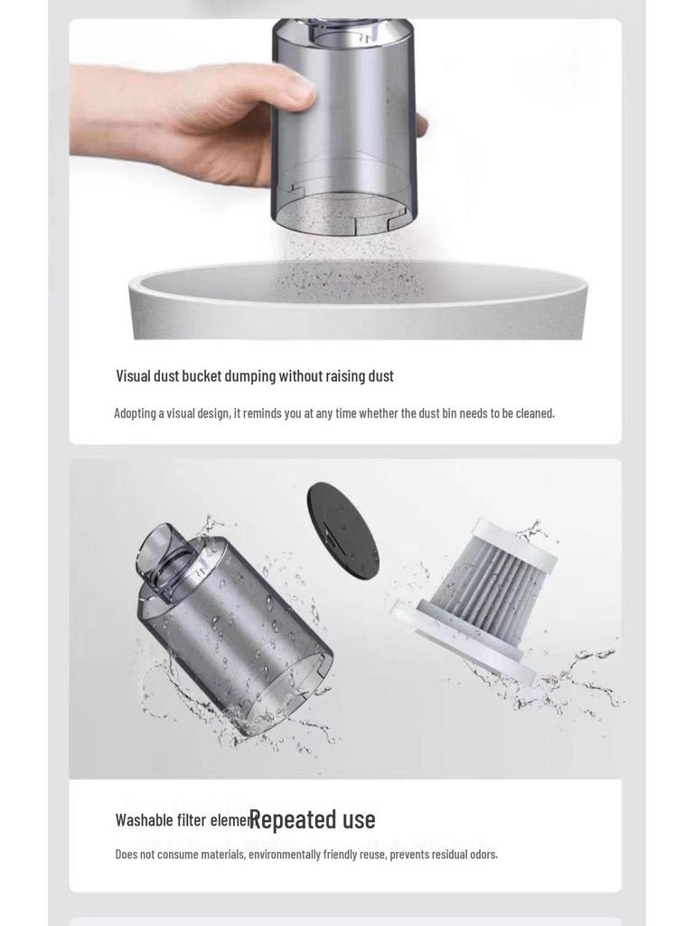 Wireless Rechargeable Handheld Car Vacuum Cleaner for Home, Sofa & Table - Compact and Portable