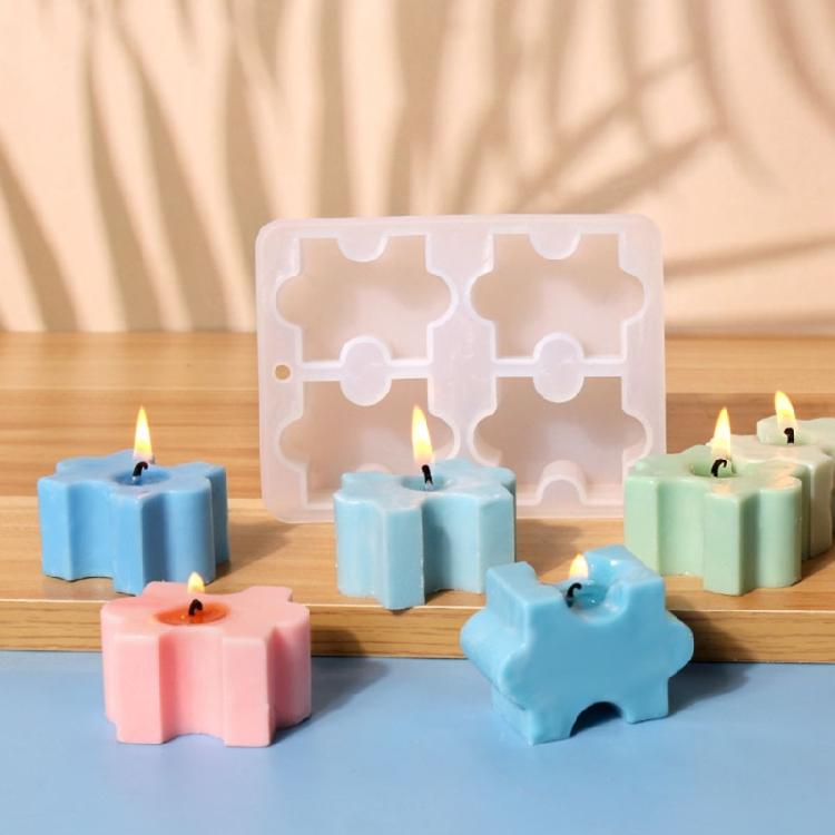 Silicone Puzzle Candle Mold Handmade Soap  Mould DIY Supplies Craft