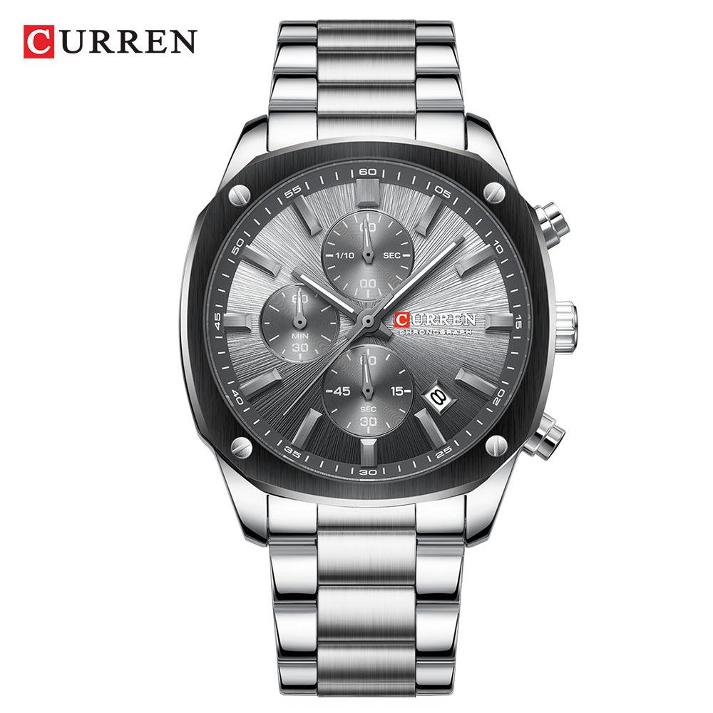 CURREN 8490 Men's Square Multifunctional Waterproof Wristwatch with Calendar Feature