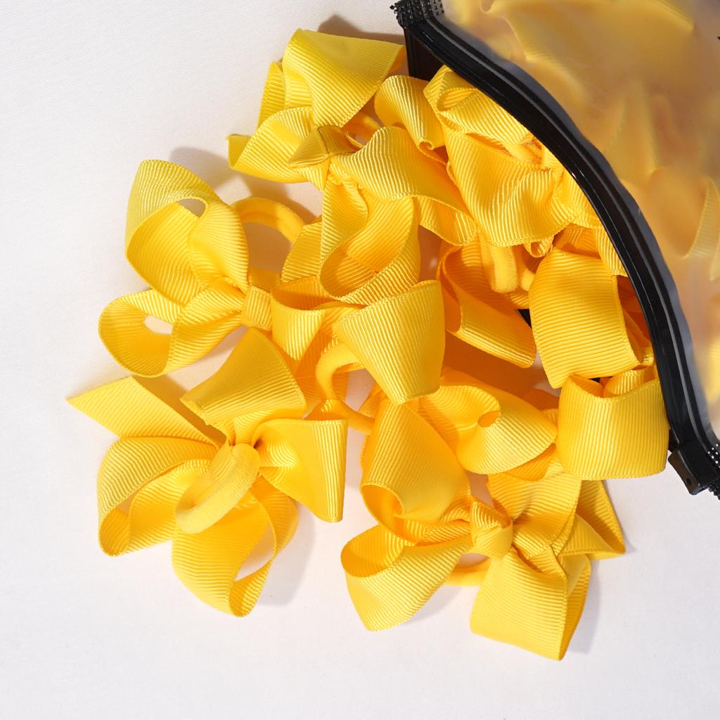 20PCS 3 Inches Baby Girls Mini Hair Bows Ties Elastic Hair Rubber Band Grosgrain Ribbon Hair Accessories for Kids Toddlers