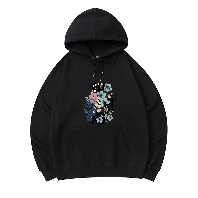 

300 GSM Men s Healthy Cotton Hoodies Spring Flowers Print Premium Cotton Sweatshirt