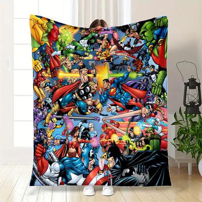 Superhero Battle: Epic Comics Art PrintBlanket Flannel Throw Blanket for Sofa, Bed, Travel, Camping, Office, Couch, Chair