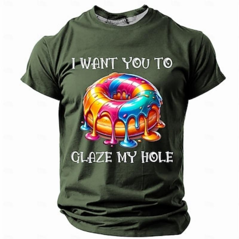 Funny Slang Retro Vintage Casual Street Style Men's 3D Print T Shirt Short Sleeve Crew Neck Shirt Spring Summer Clothing