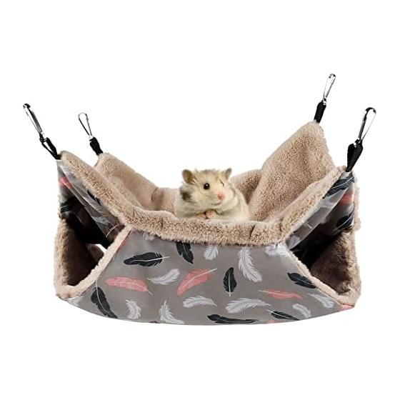 YFFSFDC Pet Hammock Cage Sleeping Bag Breathable Playground for Relaxing Sleep Heat Retention Hamster Mouse Rat Hamster Bird Parrot and Other Small