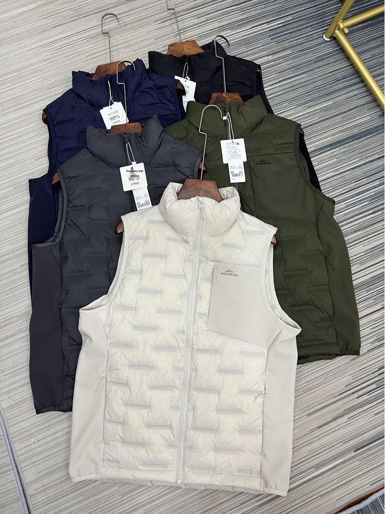 Herren Winddichte Stehkragen Daunenweste - Leicht, Heißversiegelt, 90% Daunen, Ärmellose Oberbekleidung für Herbst/Winter